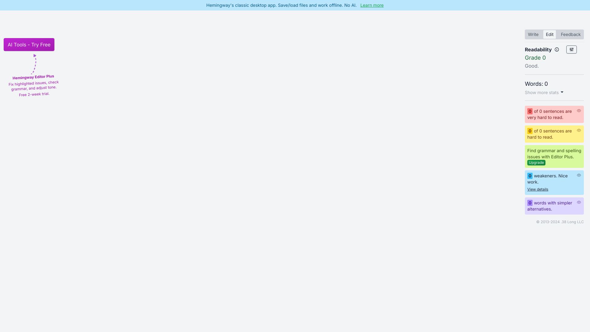 Hemingway Editor screenshot